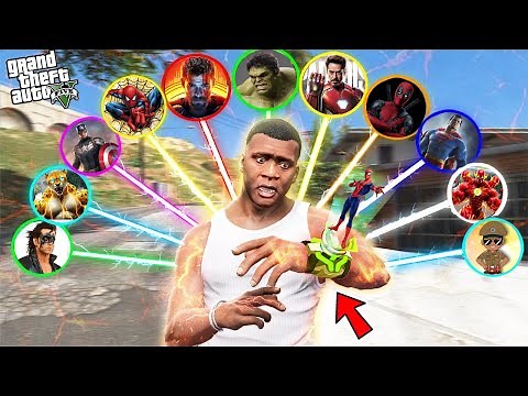 Franklin Upgrades Into EVERY Superhero UsinG BEN 10 Watch in GTA 5!