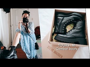 STEVE MADDEN TOURS - M COMBAT BOOTS REVIEW + STYLING | most comfortable boots