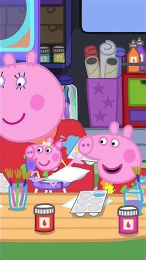 Painting with Evie! #PeppaPig #Shorts