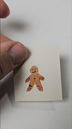 Painting Gingerbread Man with Watercolors 🖌