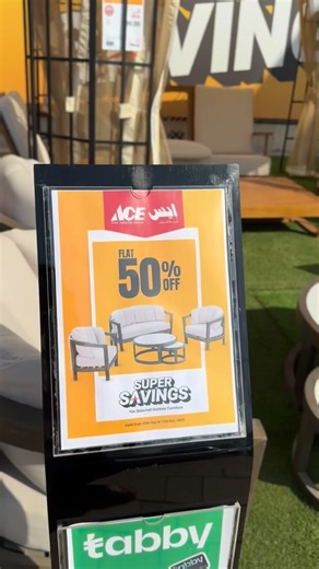1K views |  50% OFF OUTDOOR FURNITURE Give your space the refresh it deserves and Score 50% OFF select few stunning Outdoor Furniture pieces! ☀️ This incredible deal is valid in-store and online but is ending in just a few days! Whether it’s cozy garden dinners or sunny poolside lounging you’re dreaming of, NOW is the time to save BIG. HURRY! Don’t wait—shop the sale and transform your patio or balcony today! ‍♀️ | Al Futtaim ACE | Facebook