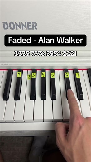 Faded - Alan Walker Easy Piano Tutorial #piano #faded #donnermusic