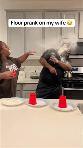 Wife flour prank challenge with Gushers candy