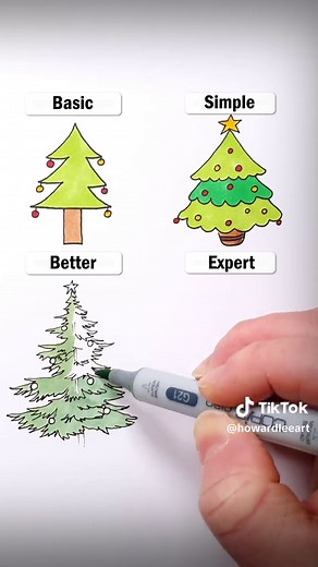 Draw Christmas Trees! Easy Drawing Tutorial
