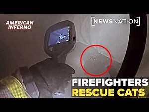 Firefighters rescue cats from burning building | American Inferno