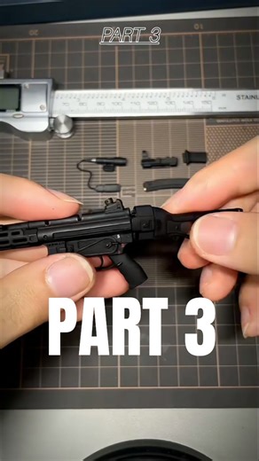 Part 3 Hand-by-hand guide to assembling a 1/6 MP5 submachine gun weapon