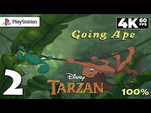Disney's Tarzan (PlayStation 1) - 4K60 Walkthrough (100%) Level 2 - Going Ape