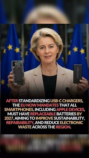 After USB-C, EU mandates smartphones, including Apple, to have replaceable batteries by 2027.