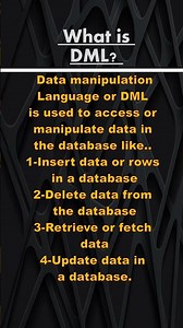 What is Data Manipulation Language (DML) | #sql