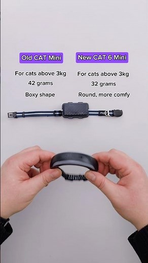 So light your cat won’t notice it 😻 Old vs new Tractive Smart Cat Tracker 👀