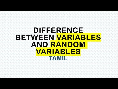 Difference between Variables and Random Variables | Tamil | 2023 | #statistics #tamileducation