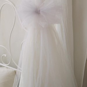 Wedding Chair Bow Tulle, Tulle Pew Bow, Ceremony Chair Decor, Baby Shower Bow Decor, Formal Wedding Decor, Church Pew Wedding Decorations - Etsy