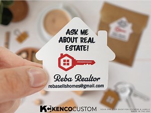 Customizable House Shaped Real Estate Stickers - Etsy