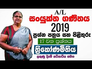 Combined Maths A/L 2019 Past Paper Trigonometry (ත්‍රිකෝණමිතිය)| Thrikonamithiya|Explain with Answer