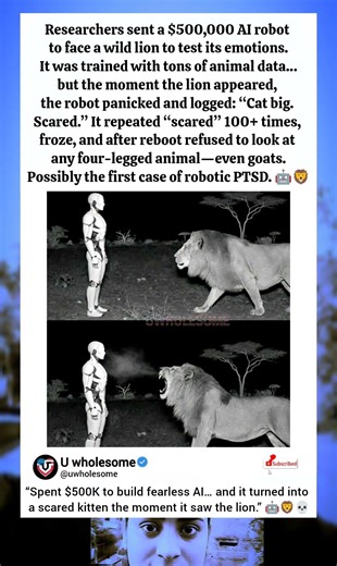 $500K Robot Faced a Lion… and Instantly Panicked 🤖🦁