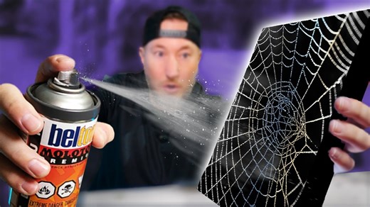 Preserving a used spider web with spray paint trick🕸️
