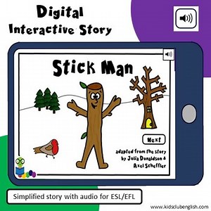 Stick Man - Digital Interactive Simplified Story with Audio - Distance Learning