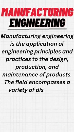 What is Manufacturing Engineering #shorts