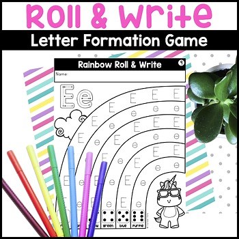 Rainbow Roll & Write Letter Formation Practice - Rainbow Writing Tracing Letters