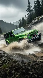 Green Jeep Wrangler Off-Roading in Deep Mud | Extreme 4x4 Adventure#shorts