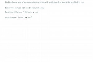 Find the lateral area of a regular octagonal prism with a side ... | Filo
