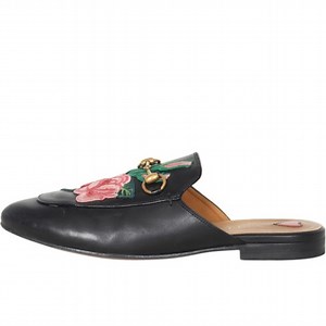 Gucci Leather Princetown Embroidered Mules 37