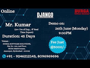 DJANGO Online Training @ DURGASOFT