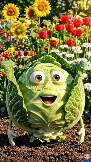 🥬 Hello, I Am Cabbage! 😄 | Fun Vegetable Song for Kids #Shorts