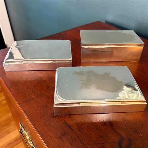Choice of 3 Silver Plate Trinket, Cigarette or Card Boxes. - Etsy