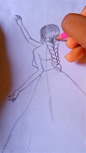 how to draw a girl catching a butterfly #artisticchannel #drawinglessons #art #butterfly