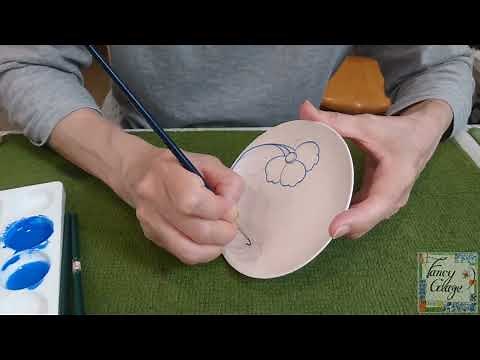 111.陶器の下絵付け・絵の具の作り分け・pottery painting with kayo kunimoto