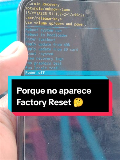 Porque no aparece la opción de Factory Reset? #celulares #reparacion #android