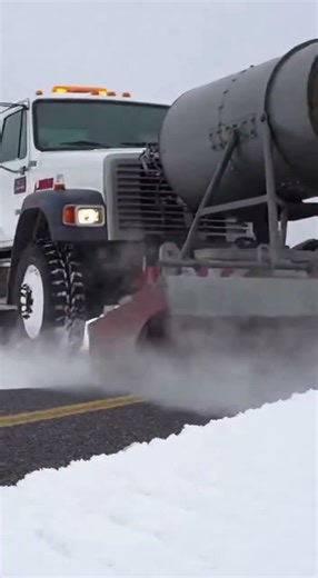 Snow Melting Jet Truck Reveals Runway