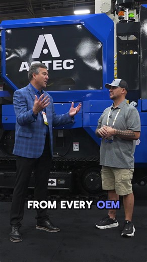 The future of asphalt is being built right now. At @CONEXPO-CON/AGG 2026, I sat down with Jaco G. van der Merwe, CEO of Astec Industries, Inc @ASTEC We talked about how technology is pushing the industry forward — and why collaboration between contractors, manufacturers, and innovators will shape the future of roadbuilding. Full interview on our YouTube channel soon. #Construction #Asphalt #ConExpo #Astec #RoadWork