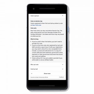No matter where you live in the US, find answers for “how to register to vote” and “how to vote” directly from your state and county election administrators in Search. Read more about our election efforts → goo.gle/3ixKjN2 | Google
