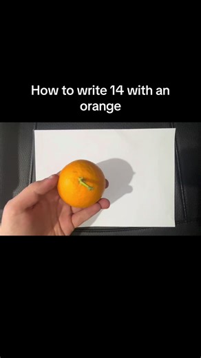 How to write 14 with an orange #orange #fyp