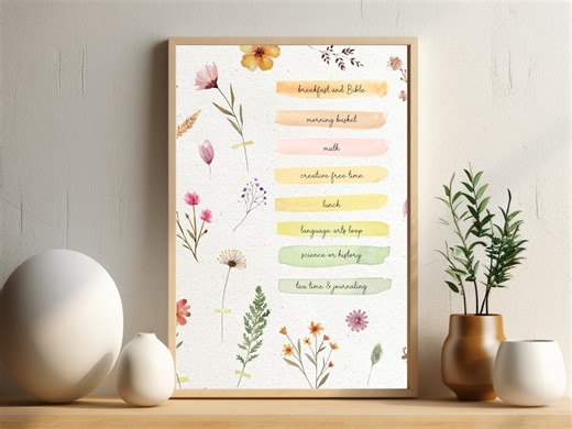 Blomsterhemundervisningsschema: Dagligt flödesschema (PDF/JPG) - Etsy Sverige