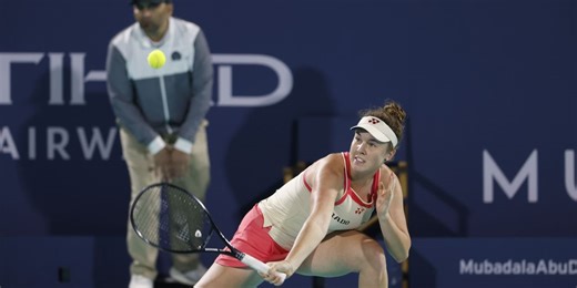 Hot shot: Linda Noskova finds extraordinary backhand on the run