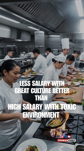 108K views · 1.3K reactions | Less salary with great culture is better than high salary with toxic work environment. #thomaschef #cheflife #cook #dailychef #ilovecooking #cookbook #thomascook | Thomas Chef | Facebook