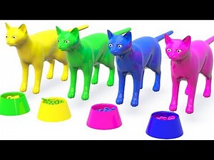 Learn Colors With Cats - #l Cute Baby Cats Cake Food and Animals Color Video For Kids