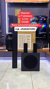 Total power output: 540 W. •Configuration: 5.1 channel — a soundbar wireless subwoofer two rear surround speakers. •A 6.5″ wireless subwoofer included, delivering deeper bass. •Connectivity: HDMI (ARC), Optical (TOSLINK), AUX/3.5mm, Bluetooth (v5.3) supported. •Audio formats/technologies: Supports Dolby Digital Plus, and DTS Virtual:X. •Sound modes: Multiple preset modes (Movie, Music, News, Sports, Game, Night) to tailor the audio experience. •Designed for easy set-up: Includes mounting hardwar
