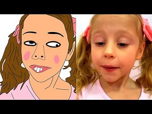 Nastya and Stacy Play with edible makeup + Videos Funny Drawing Meme