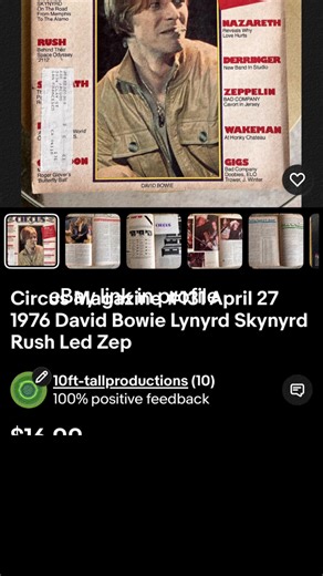 Circus Magazine #131 April 27 1976 David Bowie Lynyrd Skynyrd Rush Led Zeppelin Vintage Circus Magazine #131 – April 27, 1976 – Classic Rock Collectible This vintage 1976 Circus magazine is a must-have for rock music fans, classic rock collectors, and music memorabilia enthusiasts. • Cover Feature: David Bowie interview about films, music career, and future plans • Other Rock Legends: Lynyrd Skynyrd, Rush, Led Zeppelin, Nazareth • Special Feature: Hi-fi audio equipment report, vintage music gear