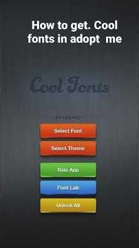 How to get cute fonts for adopt me