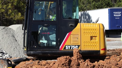 The SY75C moves with purpose in every frame. Quick in the cut, sure-footed when it swings and steady enough to keep the pace up all day. A solid fit for crews that need a mid-size excavator that simply gets the work done. | EquipmentShare - SANY