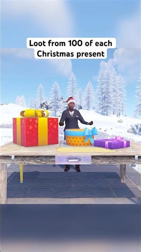 Loot from 100 of each Christmas present in Rust