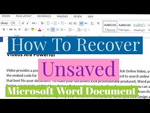 How To Recover Unsaved Word Document In Microsoft Word Without Extra Software | Recover Unsaved File