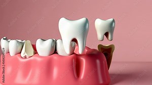 Tooth extraction, pain management, dental surgery. Oral health. Gums heal after tooth removal. Anesthesia ensures painless procedure. Extraction risks include socket infection. Stock Video
