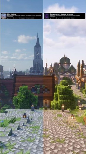 Which shaders Bliss Shaders or Complementary Shaders Unbound? #minecraft #shaders #shorts #gaming
