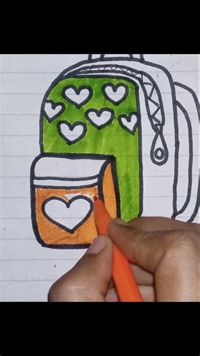 Easy School Bag Drawing 🎒 | Backpack Drawing for Kids #shorts